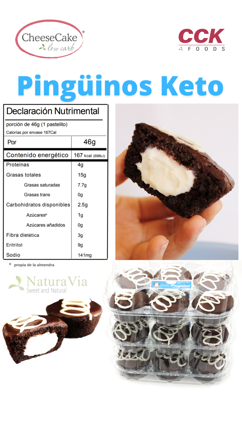 Pastelito tipo "Pingüino" Keto (LOCAL-NO DISPONIBLE ENVíOS FUERA DE GUADALAJARA)
