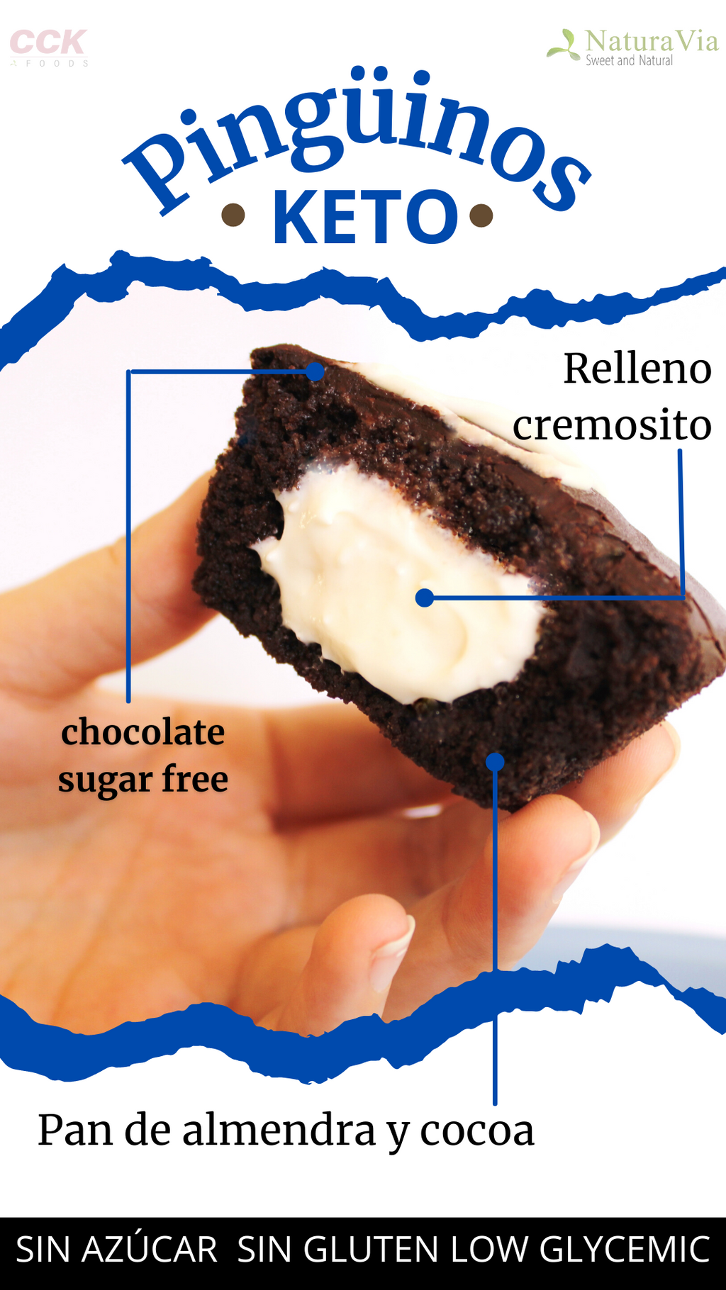 Pastelito tipo "Pingüino" Keto  Paquete de 6 (FORANEO SÓLO ENVIO EXPRESS - REFRIGERADO)