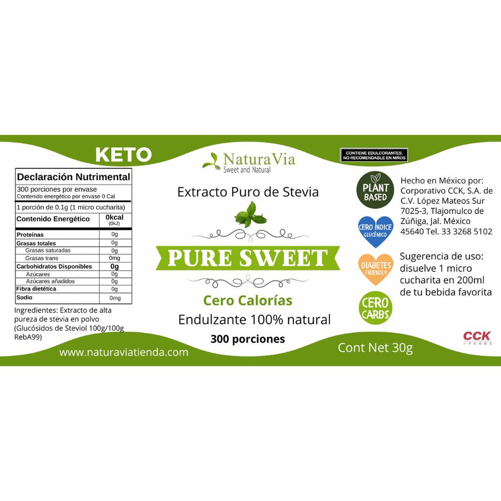 Pure Sweet - Extracto puro de Stevia para bebidas