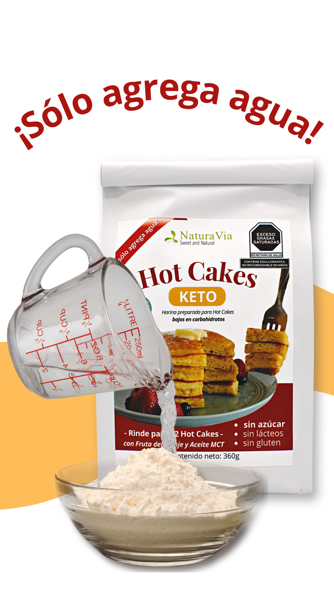 Harina para HotCakes Keto  ¡Sólo agrega agua!