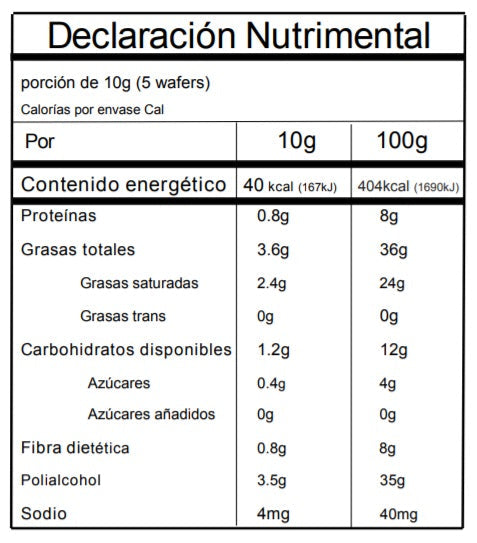 Wafer de Chocolate  - sin azúcar, para cobertura